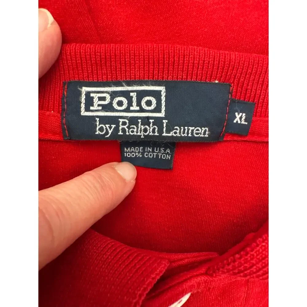 Polo Ralph Lauren Mens Long Sleeve Polo Casual Preppy Shirt XL Red
